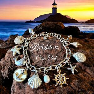 BRIGHTON "Cape Cod" Beach Theme Silver, Gold, And Crystal Bracelet